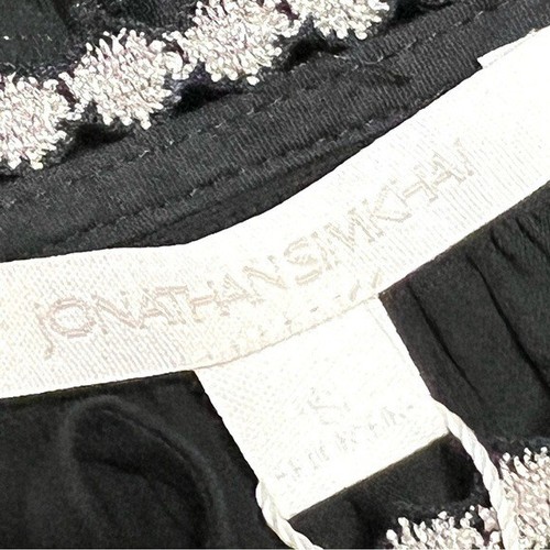 Jonathan Simkhai schwarz gesmokt abgestuft Seide Baumwolle Bohemian Maxikleid Neu mit Etikett Small - Bild 16 von 16