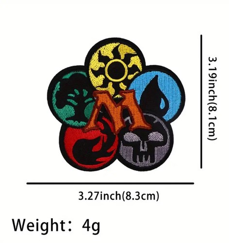 Magic the Gathering MTG Mana Symbole bestickt Bügelbild/Aufnähen Patch Kartenspiel - Bild 5 von 5