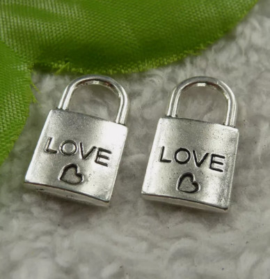 smalL LOCK LOVE HEART Charm On 20'' 925 Sterling Silver Snake Necklace Women Girl