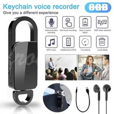 Mini Hidden Spy Digital Audio Recorder Voice Activated Key Chain MP3 Dictaphone