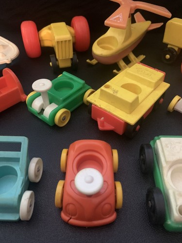 Vintage Fisher Price FP Vehicle Helicopter Boat Tractor Car Lot + MORE! 13pcs - Picture 4 of 7
