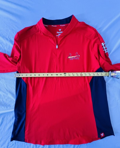 Fanatics St Louis Cardinals Half Zipped Pullover, Unisex XXL Long Sleeve Red Top - Picture 3 of 6