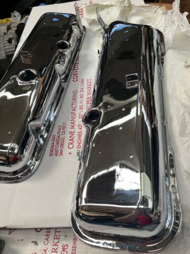 1967-68 Chevelle 427 396 CHROME EXACT CORRECT BIG BLOCK VALVE COVERS rocker - Picture 4 of 6
