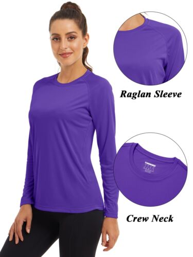UPF50+ Women's Long Sleeve UV Shirts Sun Protection Golf Sport Performance Tops - Picture 212 of 214