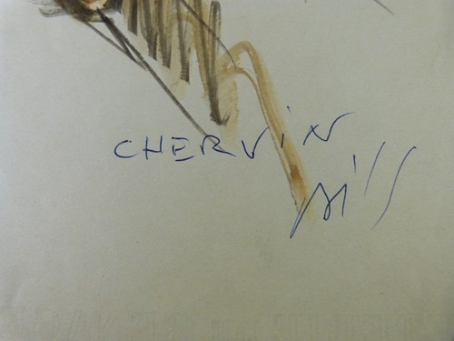 BILS Claude (1883-1968) - Original watercolor portrait of painter Louis CHERVIN - Picture 4 of 5