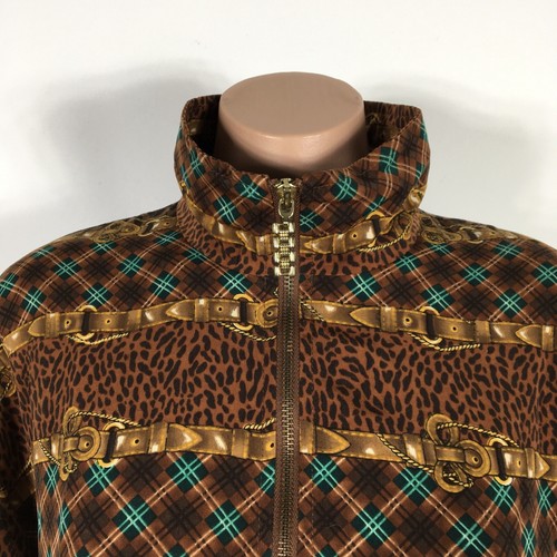Vtg 80s Teddi Hip Hop Cc Chains Bomber all over bling jacket Animal Print Large - Picture 4 of 11