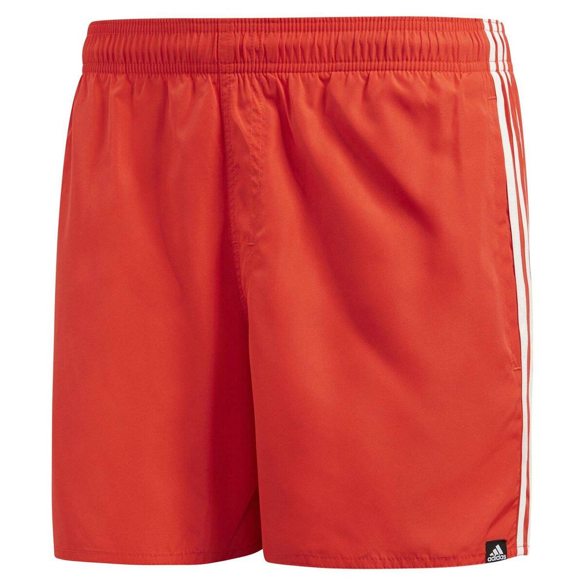 adidas MEN S 3 STRIPE SWIM SHORTS RED SWIMMING POOL HOLIDAY BEACH SEA SUMMER NEW