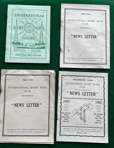 International Short Wave Club Member Magazine and 3 London News Letters 1936