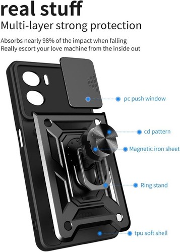 ARMOUR Case For Motorola Moto G05/E15, Ring Shockproof Stand Phone Camera Cover - Picture 6 of 16