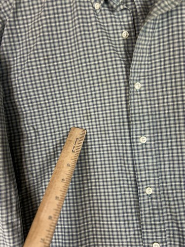 Polo Ralph Lauren vintage camicia uomo M verde/grigio a quadri Blake manica lunga bottoni - Foto 8 di 9