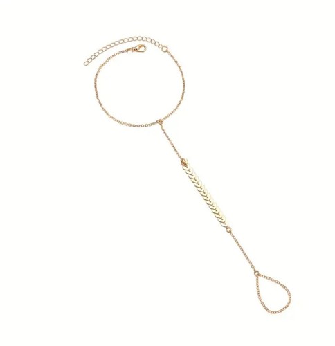 Simple Minimalist Golden Toe Ring anklet Elegant Alloy Bracelet - Picture 6 of 7