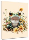 Plant Yellow Floral Green Frog Beige Abstract Wall Art for Bathroom Living Room