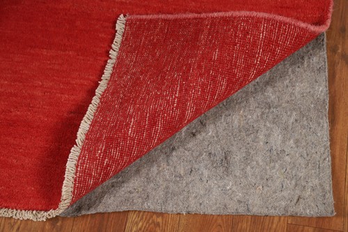 Elegant Handcrafted Gabbeh Solid Red Wool Rug - Limited Edition" 3x5 ft - Picture 6 of 13