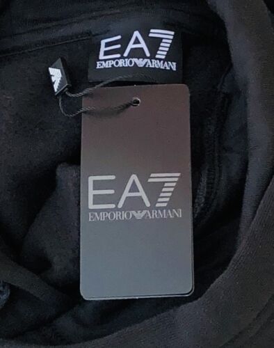 Emporio Armani EA7 schwarzer Hoodie mit Fleecefutter großes Brustlogo Größe M neu mit Etikett - Bild 4 von 4