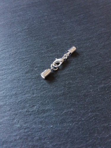Bright Silver Plated Crimp End Sets for 3mm to 3.5mm Round Cord Necklaces UK - Picture 6 of 16