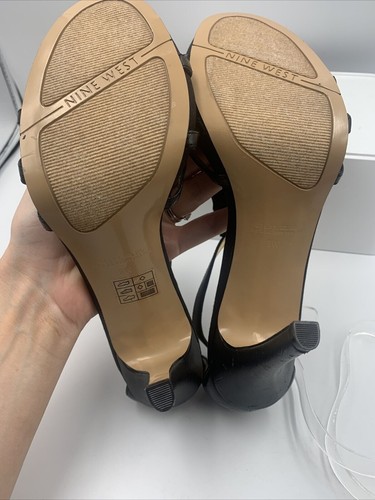 Schwarze Stilettos von Nine West. Strasssteine. Rüschen. T-Bar Gurt. Atemberaubend! Größe UK6 - Bild 18 von 19