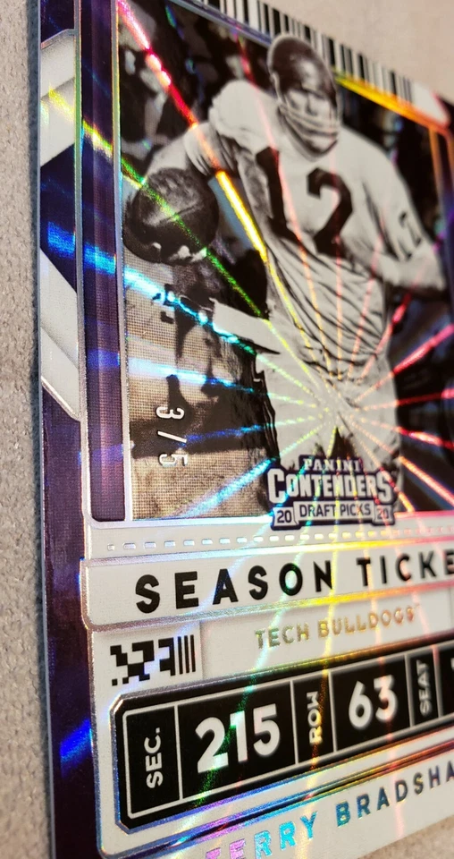 Terry Bradshaw 2020 Contenders FAME /5 LA Tech Steelers silver refractor Prizm - Image 2 of 4