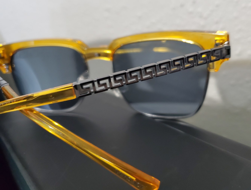 VERSACE VE4447 541280 Transparent Yellow Dark Blue 55 mm unisex Sunglasses - Picture 5 of 16