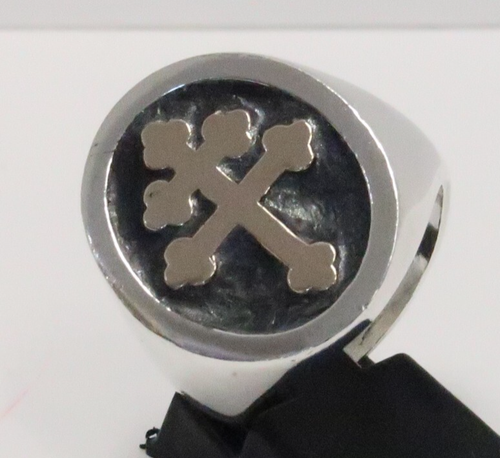 MARAVILLOSO ANILLO PARA HOMBRE PLATA DE LEY CON CRUZ DE LORENA TONO DORADO talla 10.5 - Imagen 2 de 4