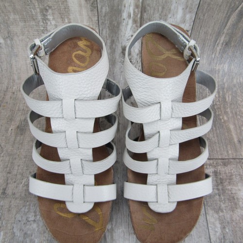 Sandali Sam Edelman Nayla tacco a zeppa donna pelle gladiatore US 9,5 bianchi - Foto 8 di 10