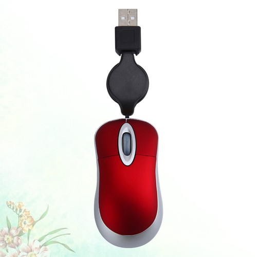 Gaming Mice Mini USB Mouse Retractable Cable Portable Laptop Wired - Picture 3 of 48