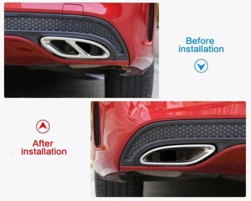 Cubierta de tubo de escape plateada para Mercedes Benz GLC C E Clase W205 C207 Cupé Foto 3 de 4