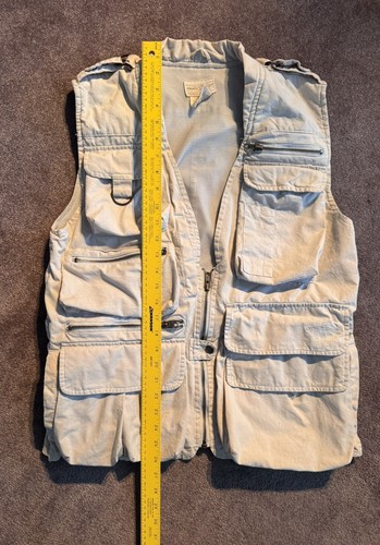 Vintage Points West Fishing Vest Sz S Beige 11 Pockets Adjustable - Picture 7 of 7
