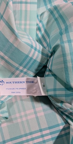 $135 Southern Tide Palm Canyon Plaid Sport Performance Shirt Size M Check - Picture 10 of 11