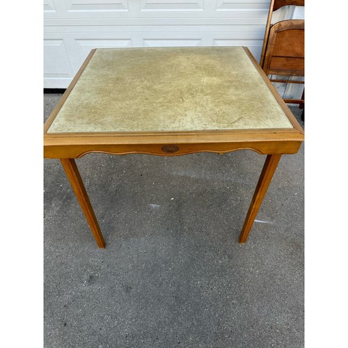 Leg-O-Matic Co, Folding, Wood, Retro, MCM Table, card table - Picture 2 of 10
