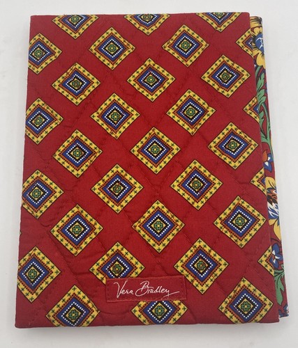 Vera Bradley Villa Red Geometric Quilted Canvas Bi-Fold 4x6 Picture Photo Frame - Picture 8 of 11