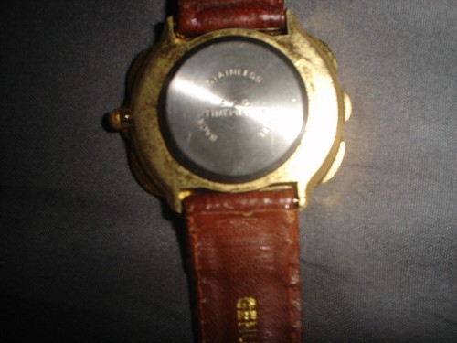 Vintage Eko Women's Wristwatch Gold Round Ornate Face Brown Leather Strap - Picture 4 of 4
