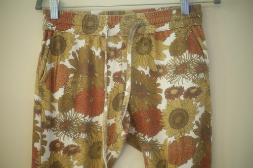 Kate Quinn Girls Size Small Jogger Sweatpants SunflowerPrint Organic Cotton - Picture 2 of 9