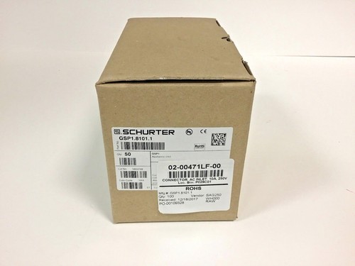Schurter Connector AC Inlet 10A, 250V, RoHS, GSP1.8101.1 -- LOT of 50 PCS -- NEW - Picture 7 of 8