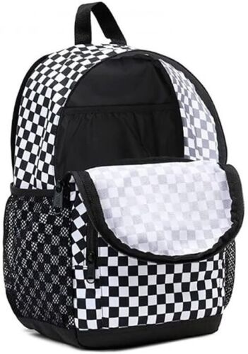 Vans Alumni Backpack Checkered University College School Bag Black White Red - Picture 3 of 3