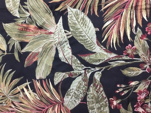 UPHOLSTERY fabric-1Yd 30” X 58” W. Black LARGE Print Earth Tone Floral/leaf - Picture 2 of 3