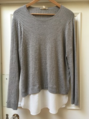 New QUIZ Grey Knit Embellished Top Current Stock RRP £25 BNWT 8 10 12 14 16 18