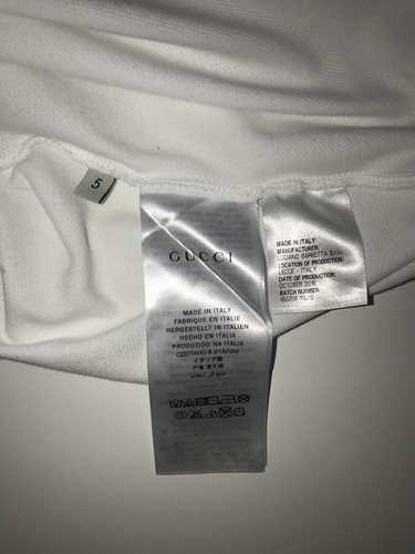 Authentic Gucci Children's Cotton Web-Detail Bee Polo Shirt Size 5 - Picture 8 of 8