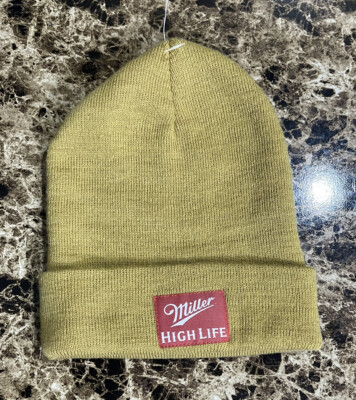 Miller High Life Beer Square Label Patch Knit Cuff Beanie  display picture 1