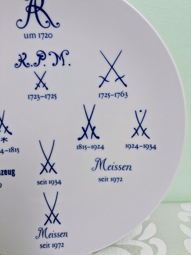 Vintage 1991 MEISSEN 10" White Porcelain Plate w/Blue Meissen Marks, #54601, Ø10 - Picture 3 of 8