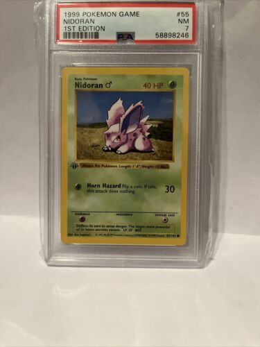 Pokemon PSA 7 NM 1st Edition Shadowless Base Set Nidoran 55/102