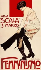 Femminismo Italian Woman Wearing Pants Feminist Vintage Poster Repro FREE S/H