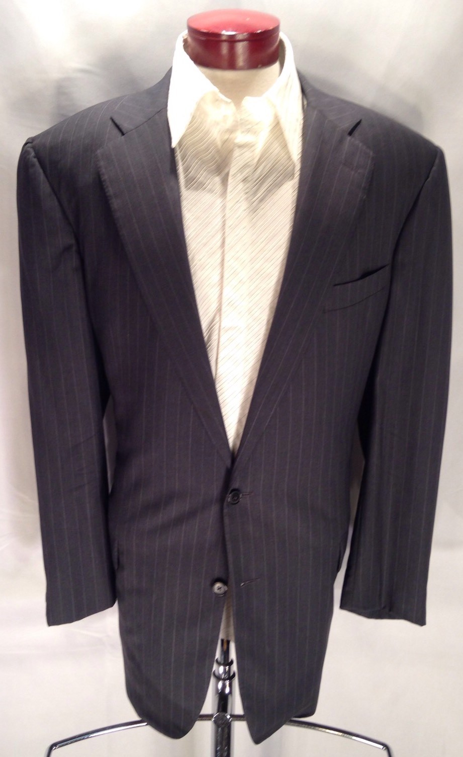 F359 Ermänneregildo Zegna Taglio Esclusivo Blazer Sport Coat Charcoal Pinstripe 48L F359 Ermänneregildo Zegna Taglio Esclusivo Blazer Sport Coat Charcoal Pinstripe 48L