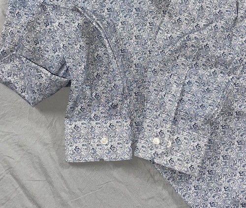 ETON Contemporary Long Sleeve Button Front Poplin Sport Shirt. Paisley 40 15 3/4 - Picture 3 of 7