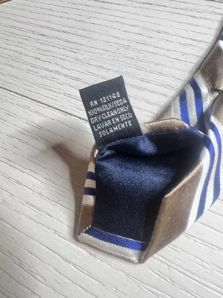 U. S. Polo Assn. "Corbata dorada azul y blanca 100 % seda 59""" Foto 3 de 3