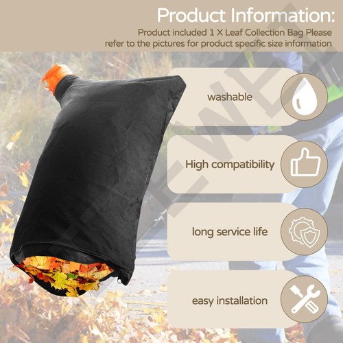 50026858 Trivac Leaf Collection Bag WGBAG500 Compatible with Worx WG502 WG508 WG - Picture 4 of 12