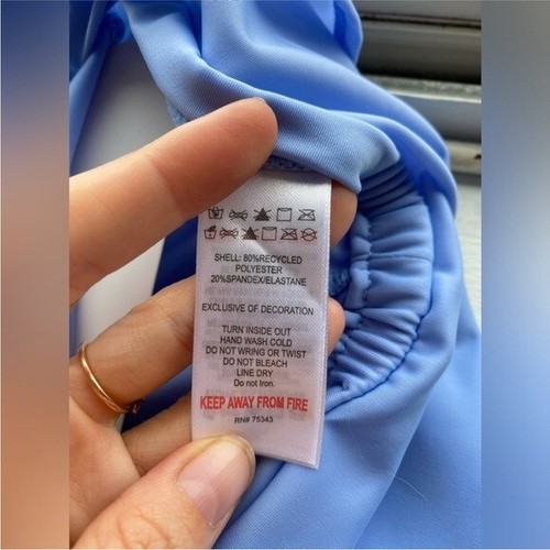 Tommy Bahama Kids swim beach hat neck protection Baby Blue 12 months NEW - Picture 3 of 8