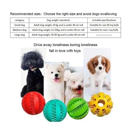 Pet Dog Puppy Cat Training Dental Toy Rubber Ball Chew Treat Dispensing Holder H - Picture 5 of 12