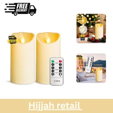 Flameless Plastic LED Candles,Pack of 2 Battery Operated Flickering Candle with 