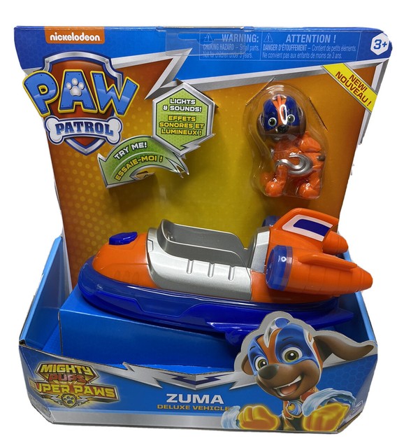 Nickelodeon Paw Patrol Zuma Deluxe Vehicle Mighty Pups Super Paws NEW | eBay