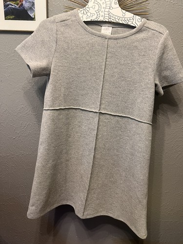 Zara Girls 11 - 12 Gray Knit Shift Dress Cotton/Blend